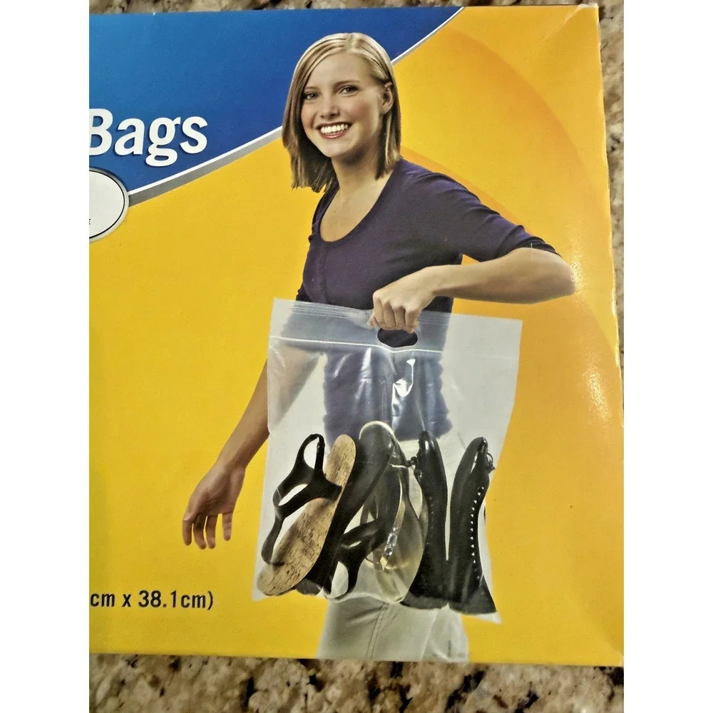 3 LARGE STOR HEAVY DUTY 2.5 Gallon Plastic STORAGE Clear Bags Handle Bag 15